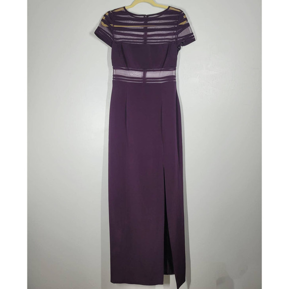 Niteline Vintage Della Roufogali Evening Dress Size 8 Sheer Mesh Thigh High Slit - Picture 1 of 4